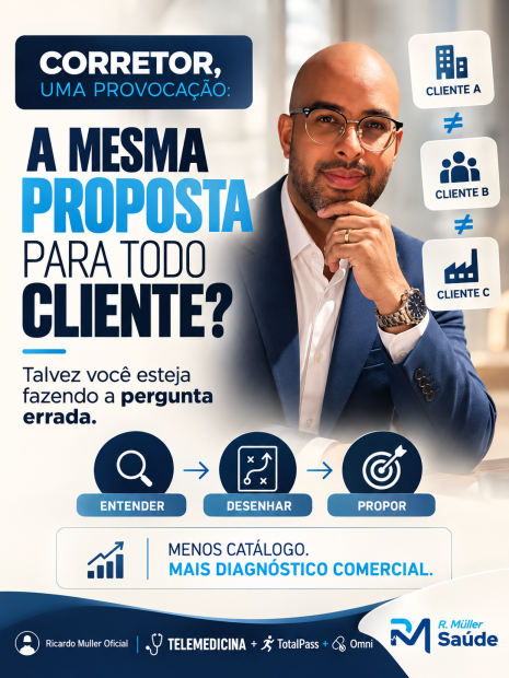 CORRETOR, SE VOCÊ LEVA A MESMA PROPOSTA PARA TODO CLIENTE, TALVEZ ESTEJA FAZENDO A PERGUNTA ERRADA.