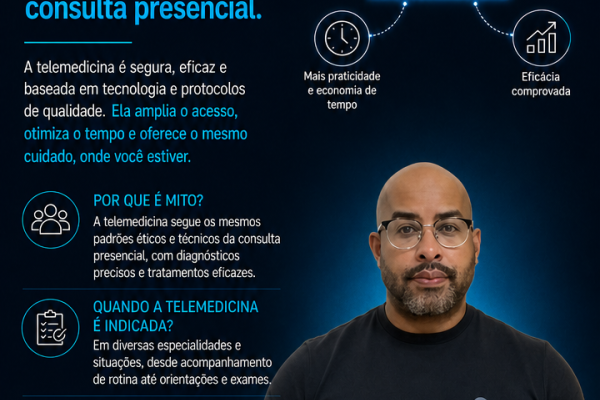 🚨 MITO OU VERDADE? A telemedicina oferece um atendimento inferior ao da consulta presencial.