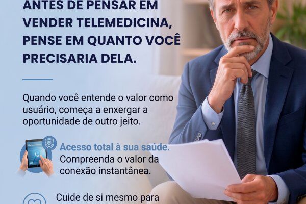 ANTES DE PENSAR EM VENDER TELEMEDICINA, PENSE EM QUANTO VOCÊ PRECISARIA DELA.