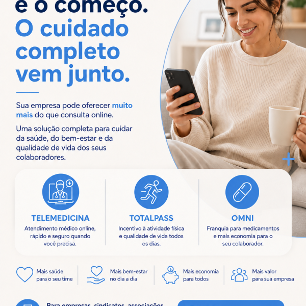 A telemedicina é só o começo. O cuidado completo vem junto. A telemedicina é só o começo. O cuidado completo vem junto.